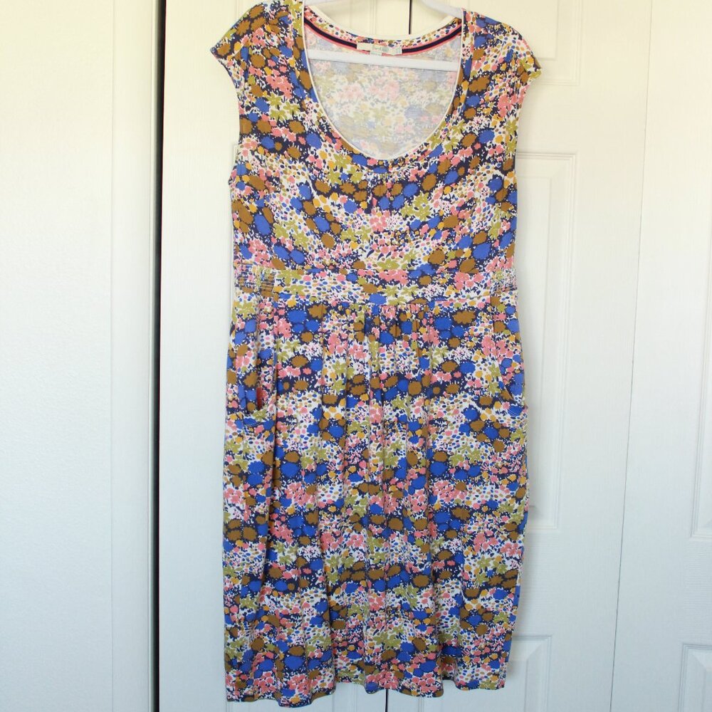 Boden Margot abstract floral multicolor dress size 12L